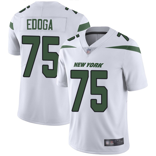 New York Jets Limited White Men Chuma Edoga Road Jersey NFL Football #75 Vapor Untouchable